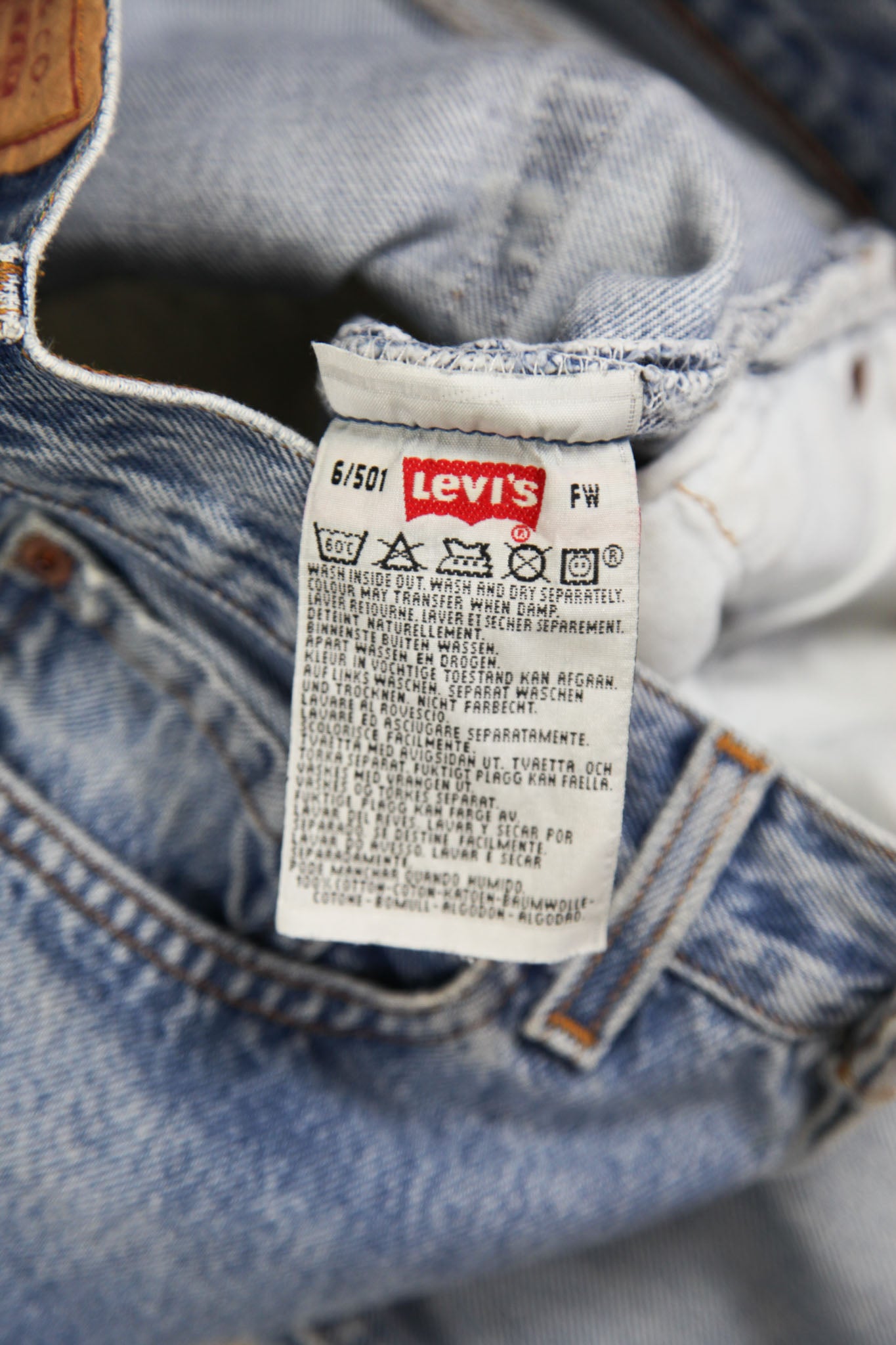 Made in USA Levi's 501 Light Wash Jeans (W24 L30) - Second